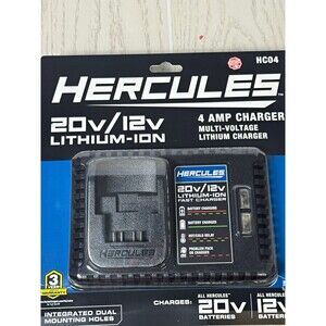 Hercules HC04 20V/12V Lithium-Ion 4 Amp Multi-Voltage Fast Charger
